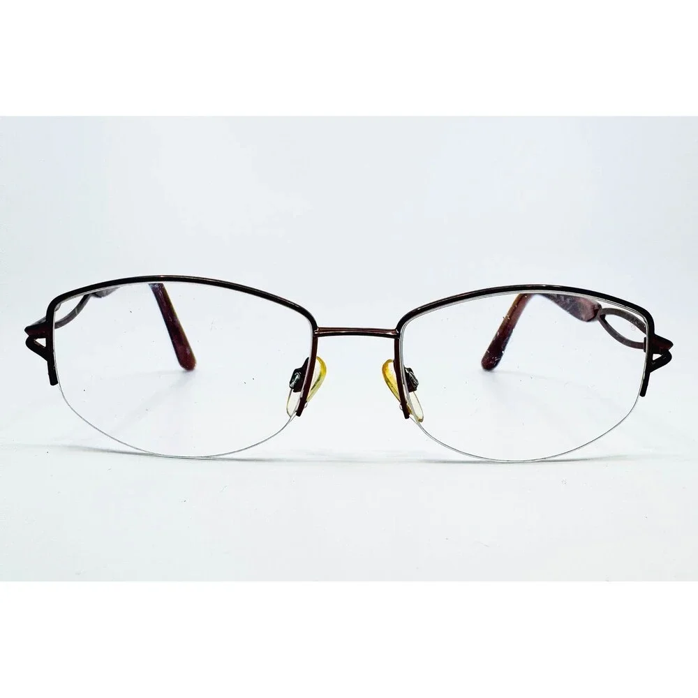 Sophia Loren Zyloware Eyeglasses Womens Brown Semi Rimless M210 52-17-135